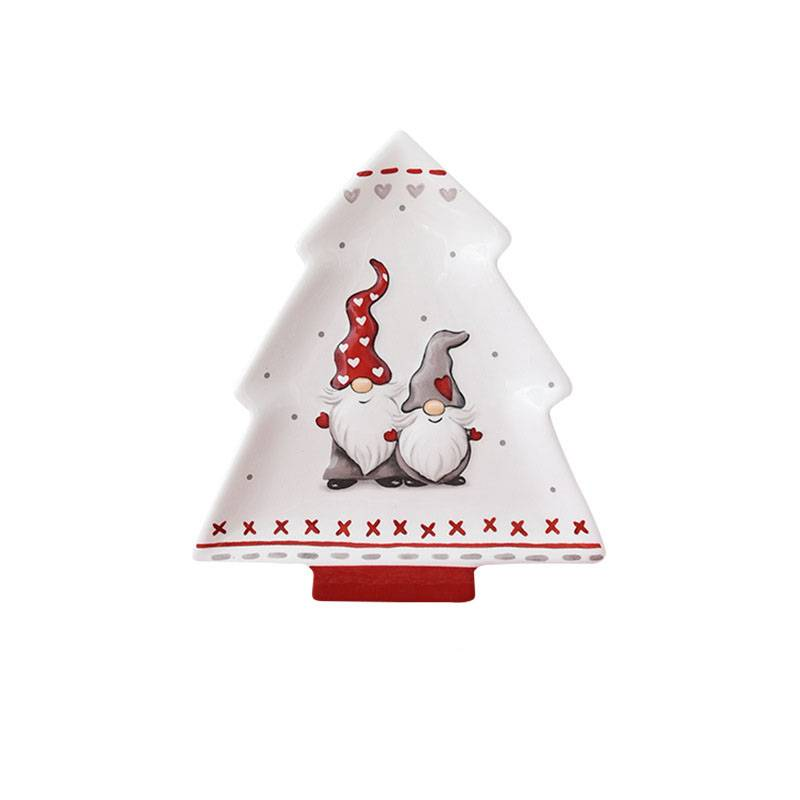 Christmas Santa Claus dishes and plates tableware set embossed rice salad bowl Western ceramic flat plate cup teapot_voghion.com