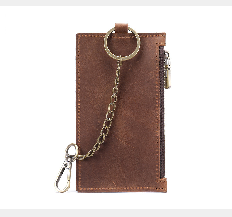 New Crazy Horse Leather Men's Card Holder With Multiple Card Layers, Vertical Card Holder, Airtag Positioning Wallet_voghion.com