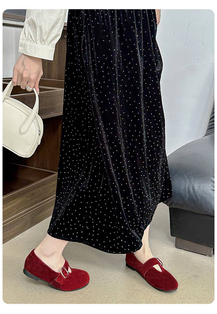 Cameido Women's Loafers Wine Red Brown Suede 1 5cm Round Toe Rubber Sole Casual Shoes_voghion.com