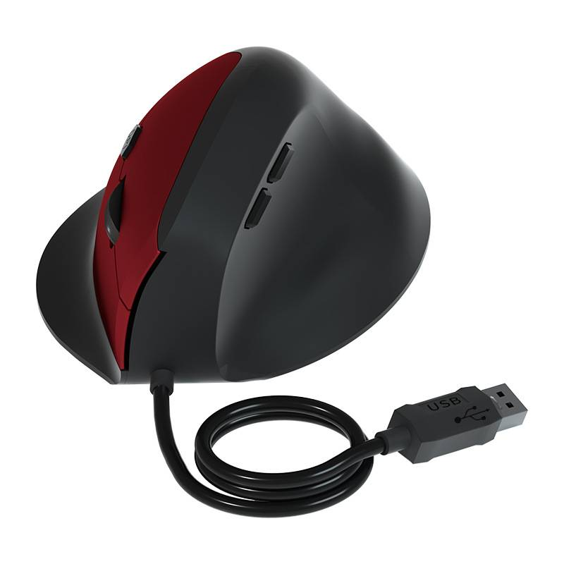Ergonomic Vertical Wireless Mouse With 2.4G+Bluetooth, Type-C Charging, 1600DPI, 4-Way Scroll, Silent Click For PC/Laptop (Black/Gray/Red/Green/Blue)_voghion.com
