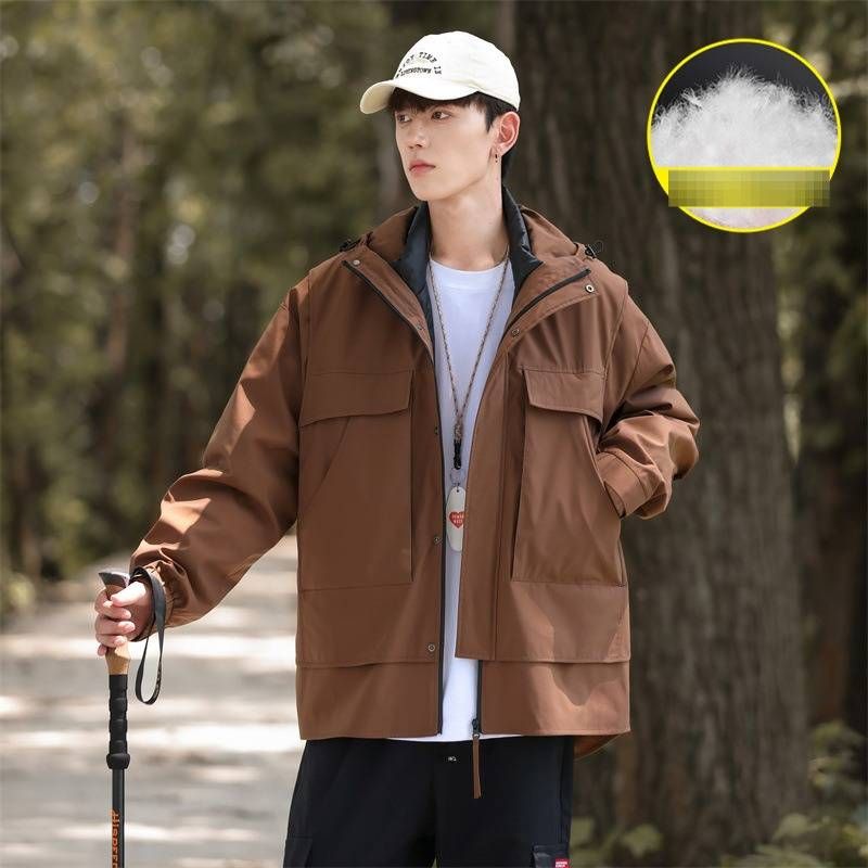 Wasserdichte 3-in-1-Jacke im Bergstil mit 600 cuin weißer Entendaunenjacke – Herausnehmbares Thermofutter für Wanderungen und Stadtkleidung (7 Farben, S-6XL)_voghion.com