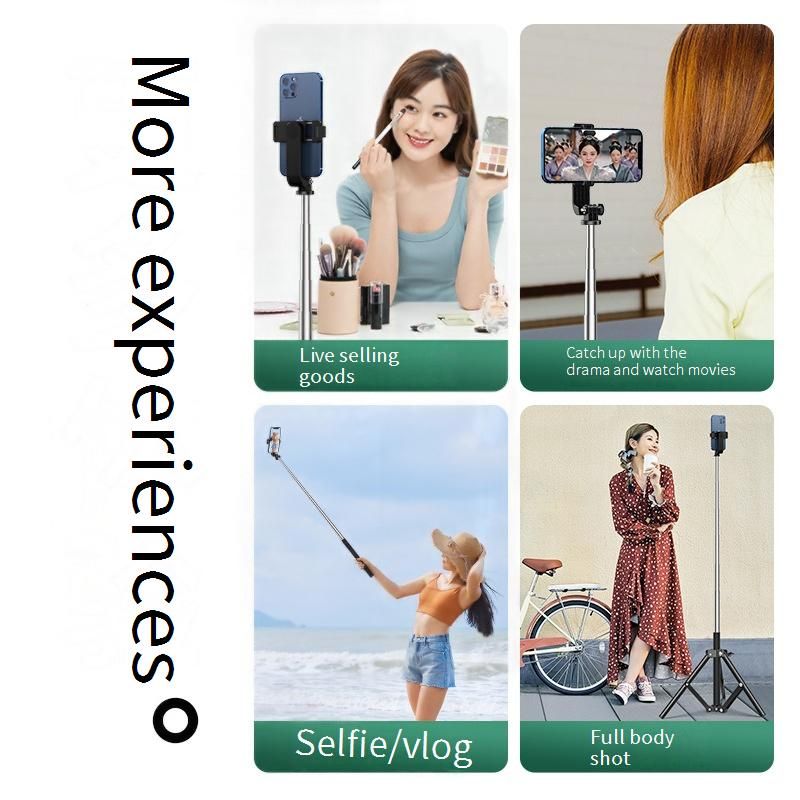 Abnehmbarer 2-in-1-Selfie-Stick-Stativständer mit Telefonhalterung, faltbar und tragbar für TikTok Live und Reisen, kompatibel mit allen Smartphones_voghion.com