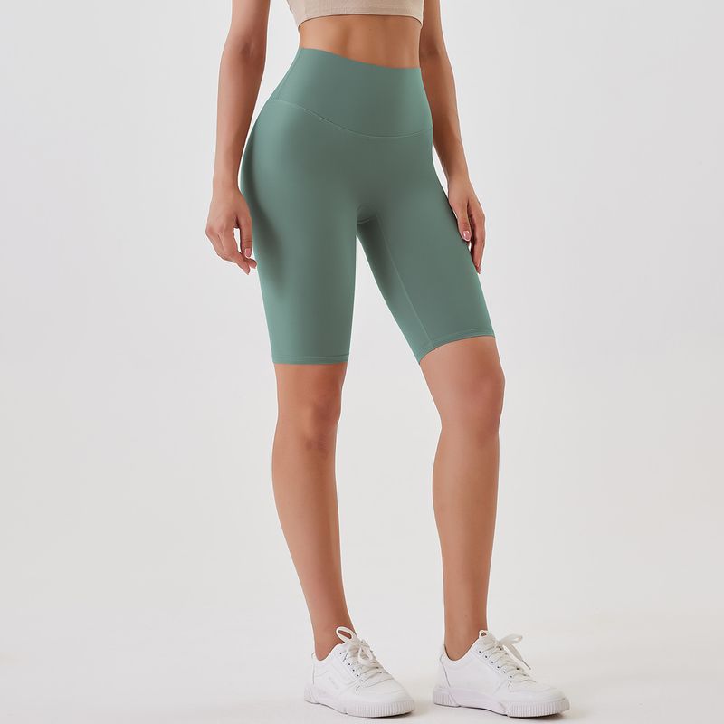 Women's Clothing double-sided brushed yoga shorts without embarrassing lines, buttocks lifting and abdominal control sports running fitness pants_voghion.com
