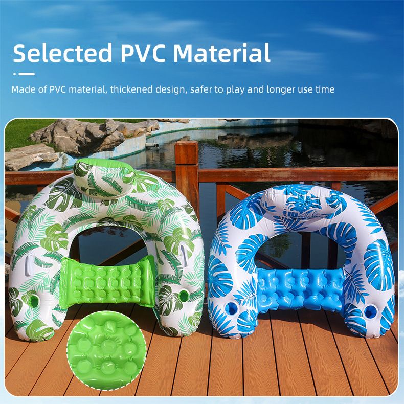 Leaf-Shaped U-Float Lounge Chair - Eco-Friendly PVC Inflatable Pool Floating Bed With Backrest (Ultra-Comfortable Quick-Dry UV-Resistant)_voghion.com
