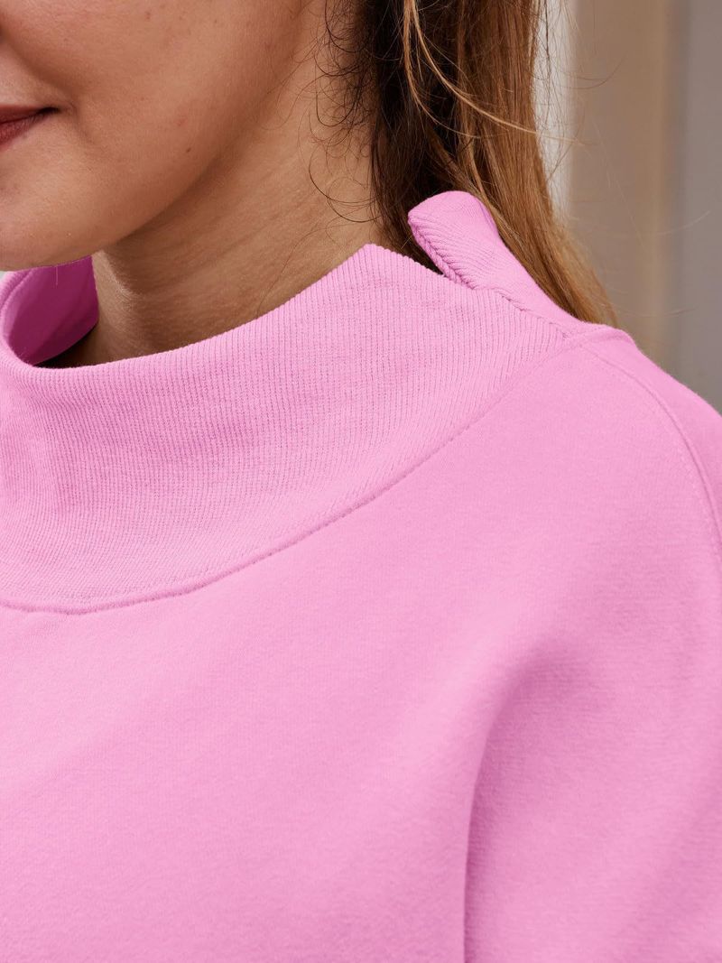 Women's sweatshirt long sleeve turtleneck pullover sweatshirt casual sweatshirt fleece top_voghion.com