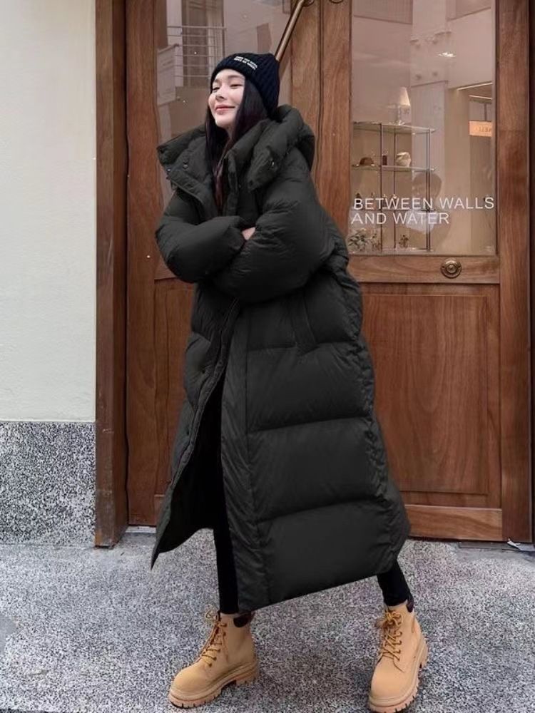 Women's Oversized Hooded Long Puffer Coat Winter Warm Thick Down Alternative Jacket With Pockets (Pink, Black, Khaki, Beige)_voghion.com