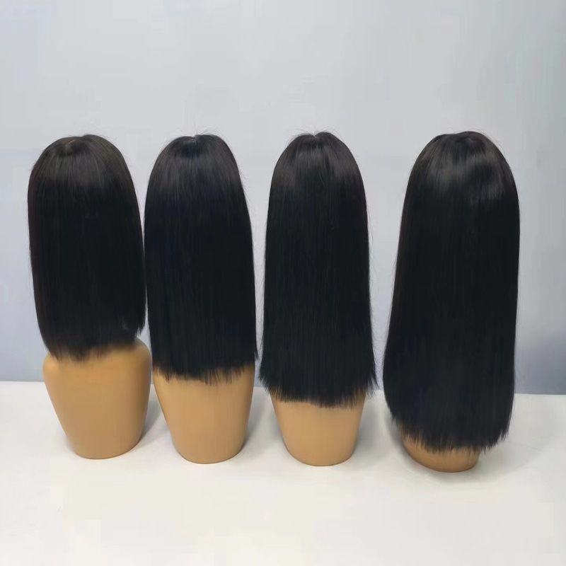 12A Double Drawn 200% Densità Brasiliana 2*6 Kim Chiusura Bob Double Drawn Capelli Osso Parrucche Lisce Setose per Capelli Umani_voghion.com