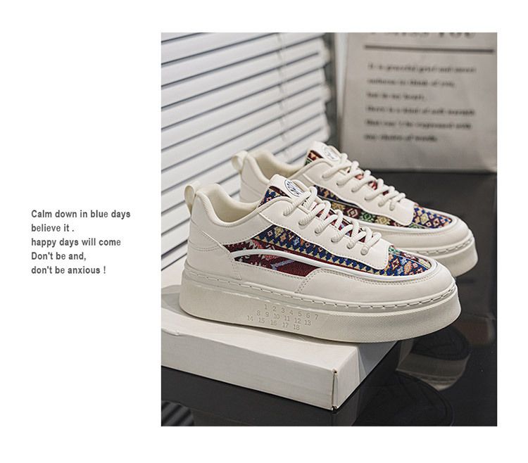 Uudet hengittävät miesten kengät monipuolinen trendikengät niche design alustakengät kangaskengät urheilu rento pienet valkotaulukengät_voghion.com