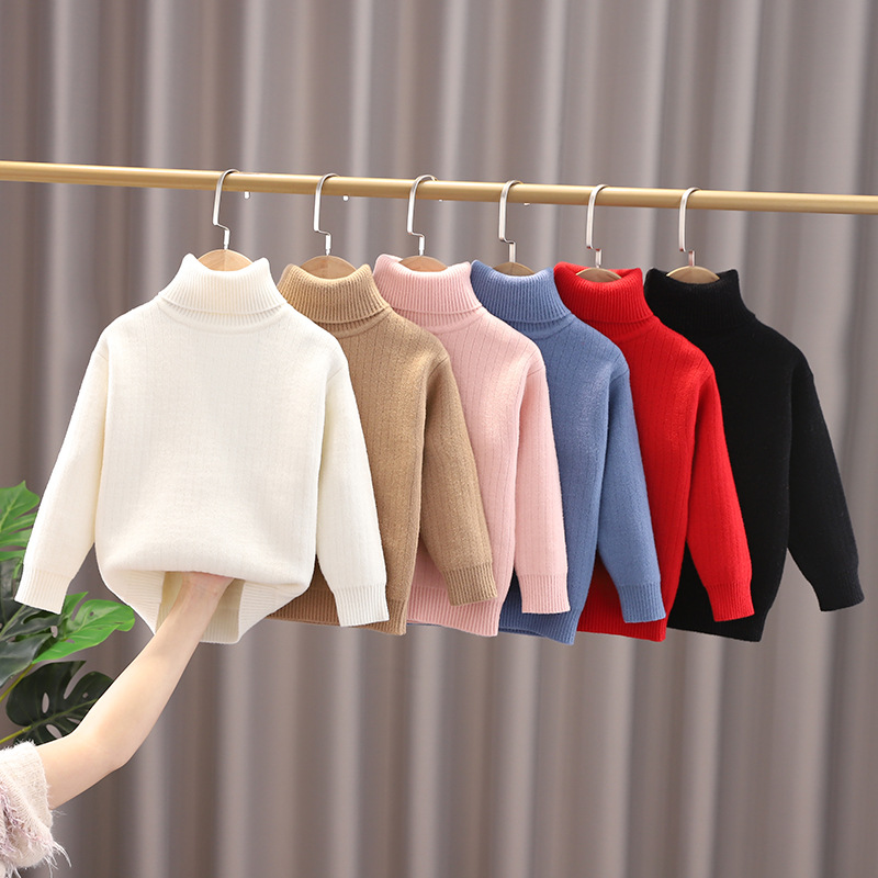 Kanner Nerz Pelzmantel Jongen a Meedercher Baby Mat Fleece Base Mantel Turtleneck Pullover Warm_voghion.com