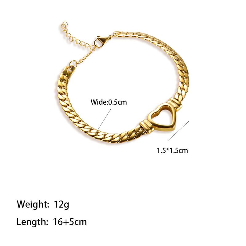 Personalized Heart For Women Trendy Fashion Titanium Steel Non-Fading Collarbone Chain New Gold-Plated Cuban Necklace_voghion.com