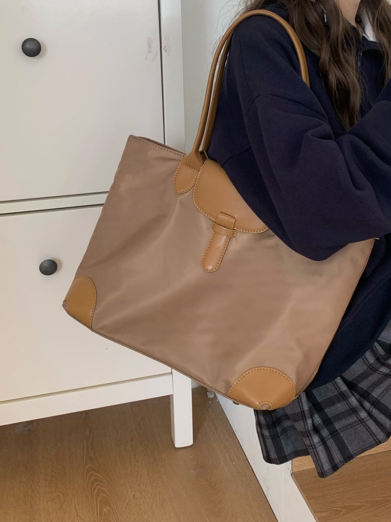 Women's Crossbody Bags Tote Bag, Women's Large-capacity Handbag, Contrasting Color Nylon Canvas Casual Commuting Single-shoulder Bag_voghion.com