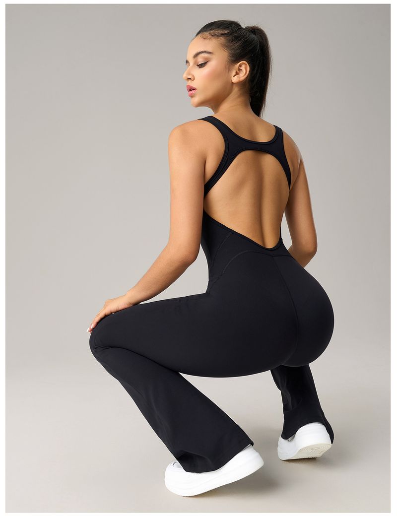 Avrupa ve Amerikan Kloş Yoga Tulumu Güzel Sırt Elastik Vücut Şekillendirici Fitness Kıyafetleri Dar Yelek Spor Giyim Kadın DLT006_voghion.com