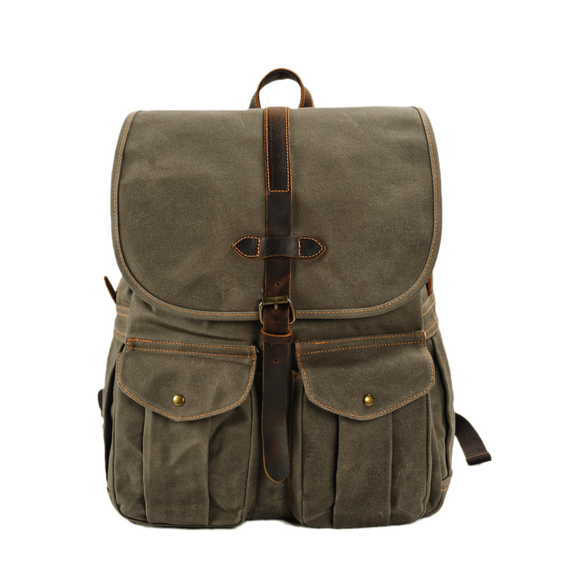 Mochila Mukuan de lona encerada para hombre, modelo 2025, para acampar al aire libre, senderismo, impermeable, informal, para portátil de 16 pulgadas_voghion.com