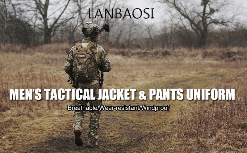 Taktisk jakke og bukser for menn, kamuflasje, jaktuniform, ACU-uniform, 2-delers sett, klesdrakt_voghion.com