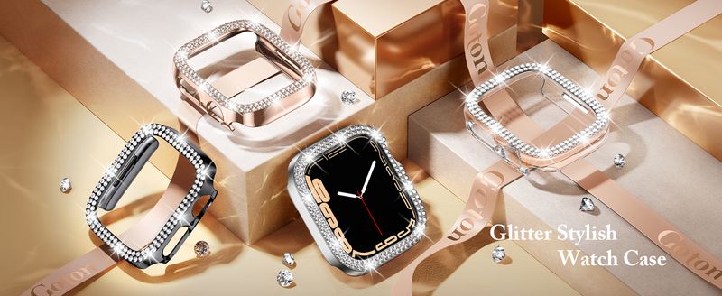 Bling Bumper für iWatch-Gehäuse 9 8 7 41 mm 45 mm Damen Diamant-Schutzhülle für iWatch-Serie SE 6 5 40 mm 44 mm Zubehör_voghion.com