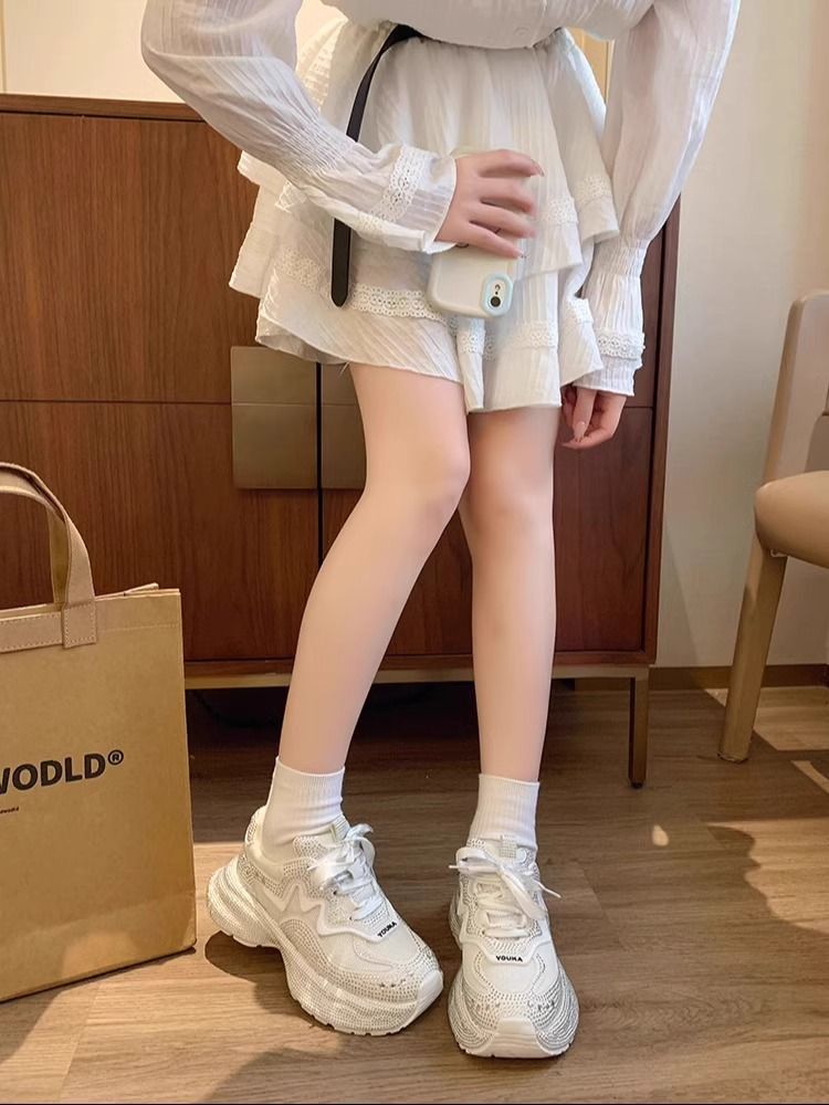 Dikke platform sneakers voor dames met strass steentjes - modieuze streetwear casual schoenen voor hardlopen, wandelen en dagelijks gebruik_voghion.com