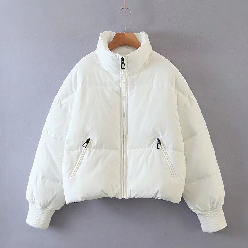 Women's clothing Women's cotton coat new stand-up collar zipper pocket thickened warm cotton coat 8AS2305A_voghion.com