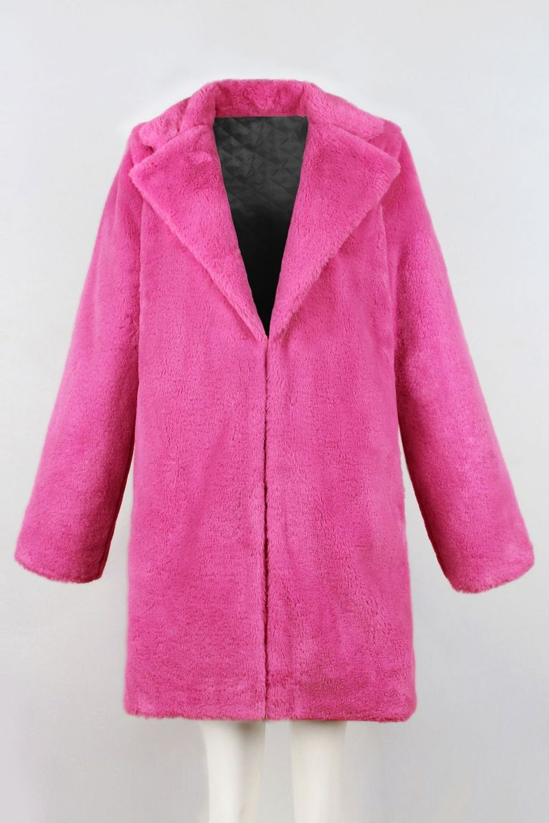 Frauen Kleidung F0281 mode plüsch anzug kragen jacke frauen lange pelz jacke tops für frauen_voghion.com