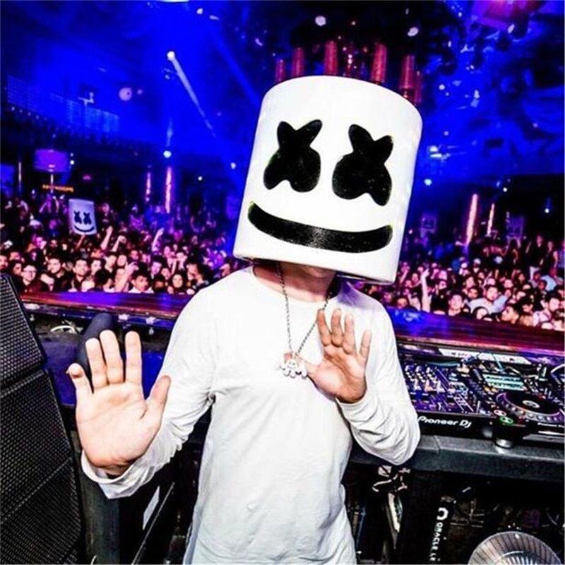 LED Marshmallow Cos Mask For Dance DJ Party Decoration Show Props Masquerade Birthday Party Mask With Gloves Cool Dexoration_voghion.com