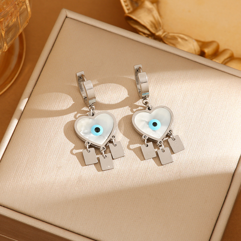 Edelstahl-Ohrringe mit vierblättrigem Kleeblatt, Charm, feine Mode, Hochzeiten, Trendsetter, Herzform, Damenschmuck, Geschenke_voghion.com