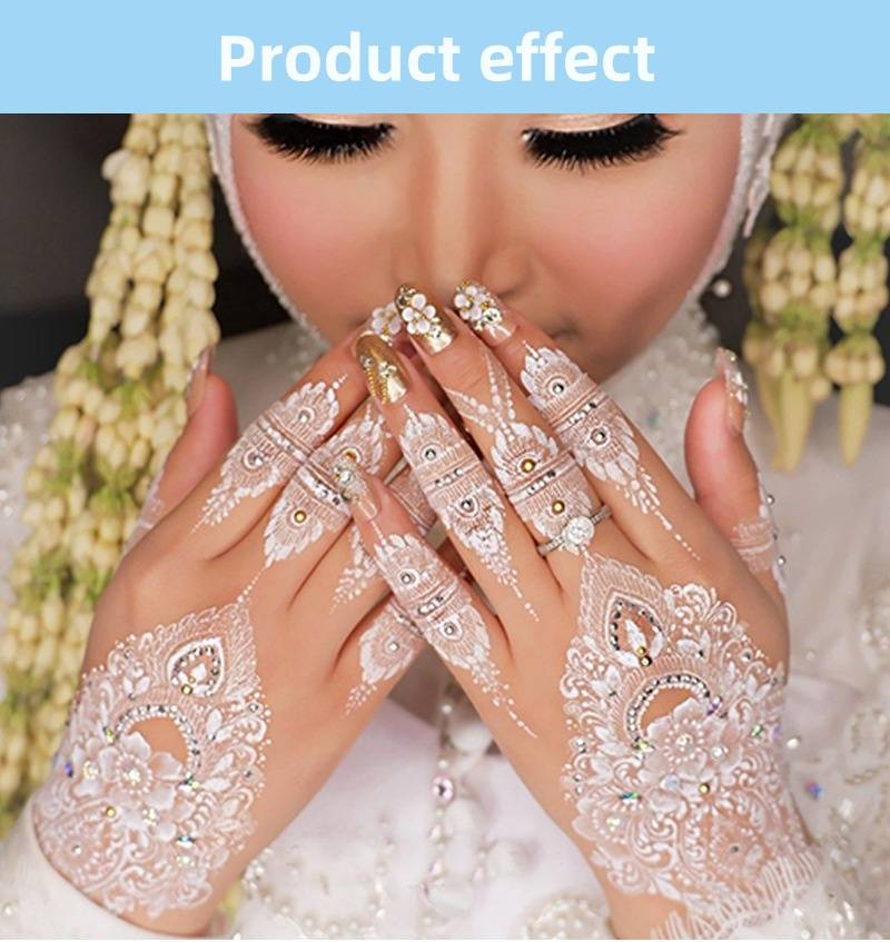 Weiße Spitzen Tattoo Aufkleber für das Festival_voghion.com