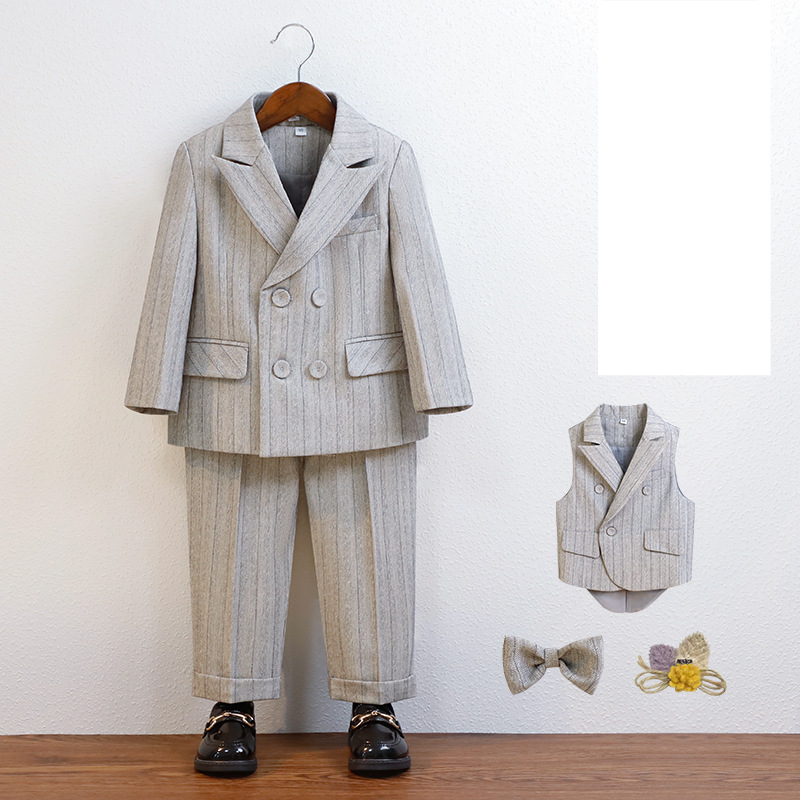 Kinderkleidung Kinderkleid hübscher Junge Anzug Weste Anzug kleiner Junge Geburtstagsgastgeber Klavierkleid Leistungskostüm_voghion.com