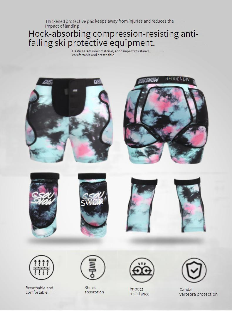 Ny skida Komplett set med knäskydd Dam snowboard dubbelboard utomhusutrustning Ski höftskydd män_voghion.com