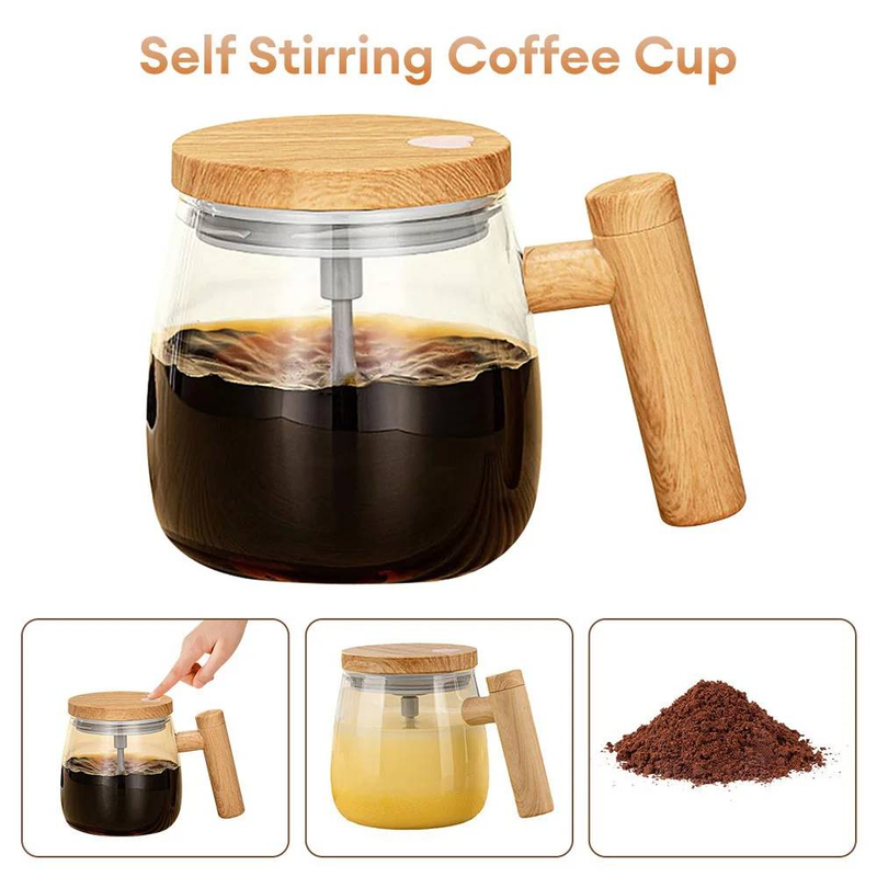 Electric automatic stirring cup 400ml coffee stirring cup self-adjusting cup (without battery)_voghion.com