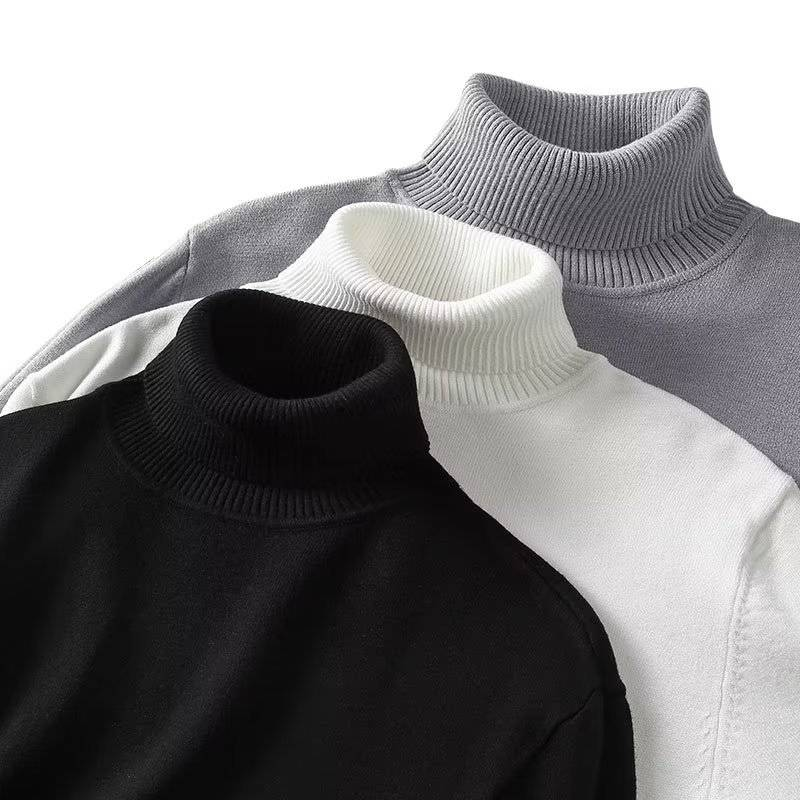 Herrenbekleidung Rollkragenpullover für Herren Trendy Halbgestrickter Pullover Innenbekleidung Unterhemd Vielseitiges Jugend_voghion.com