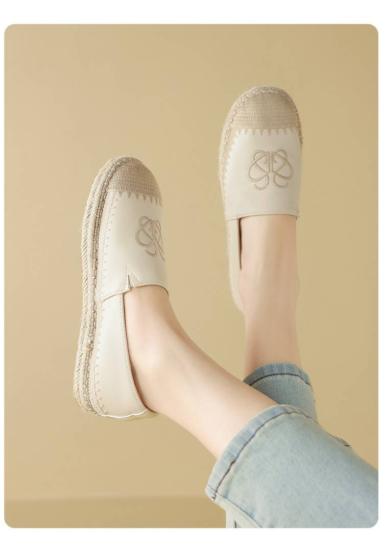 Pantofi pescar pentru femei Cameido. Pantofi slip-on pentru primăvara anului 2025, comozi, cu fețe moale. Pantofi albi cu slip-on, pantofi unici plat cu gura adâncă._voghion.com