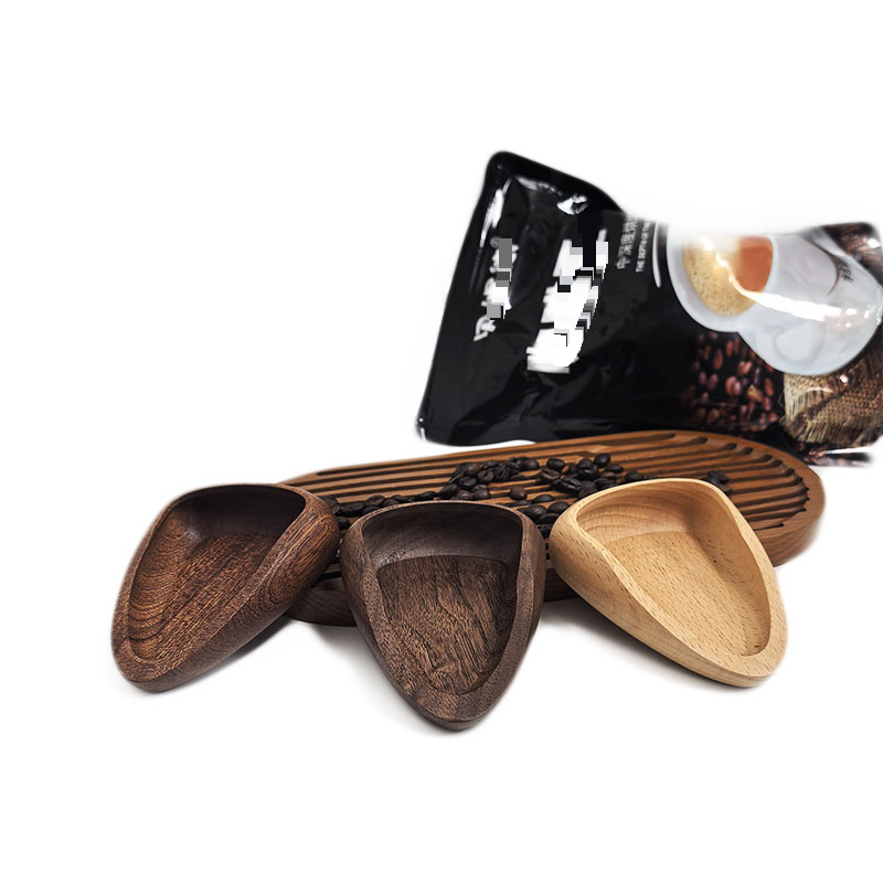Walnussholz Kaffeebohnenwaage Bohnenschale Kaffee Holz Wiegeplatte Teelöffel Teeschaufel_voghion.com