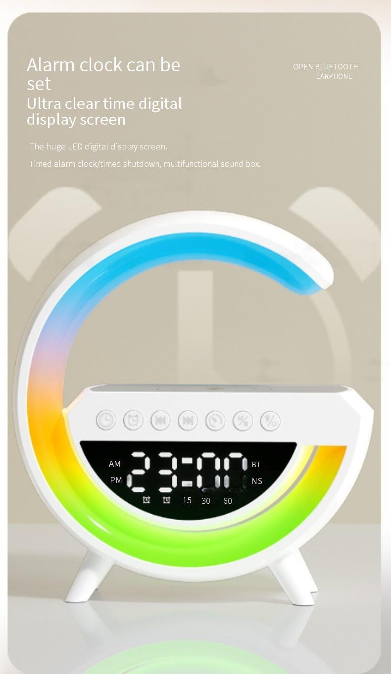 Portable Speakers Three In One Technology Sense Wireless Charging Bluetooth Speaker Bedside Small Atmosphere Light Electronic Digital Display Big G_voghion.com