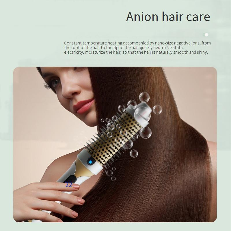 Ionen-Glättungskamm – Manueller Styler ohne Hitze für schadensfreies Haar Tragbare 2-in-1-Volumenbürste_voghion.com