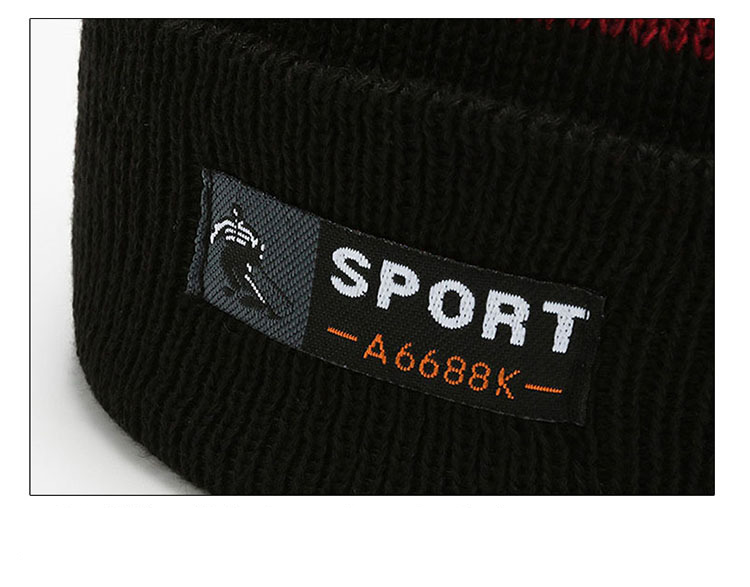 New Style Fashion Trendy Striped Wool Hat Winter Plus Velvet Outdoor Men's Hat Warm Cycling Hat Men_voghion.com