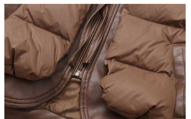 Zweiteiliges Set aus Kunstdaunen im koreanischen Stil für Mädchen – Samtbesatz und kuschelige Wärme (Karbonschwarz/Braun/Gelbgans, 120–160 cm)_voghion.com