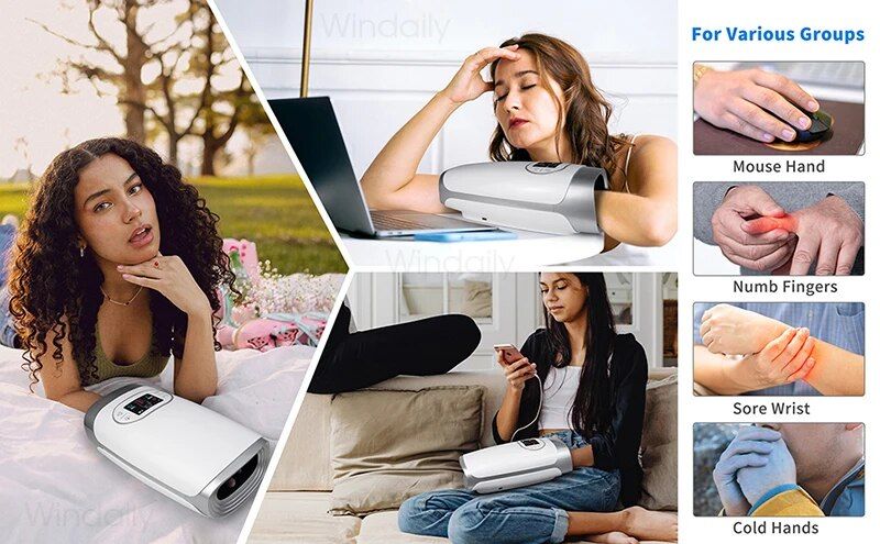 Negozio di bellezza Elettrico Wireless 2023 Massaggiatore manuale Dispositivo Calore Compressione dell'aria Palm Massaggio Hine Beauty Finger Polso Spa Rel_voghion.com