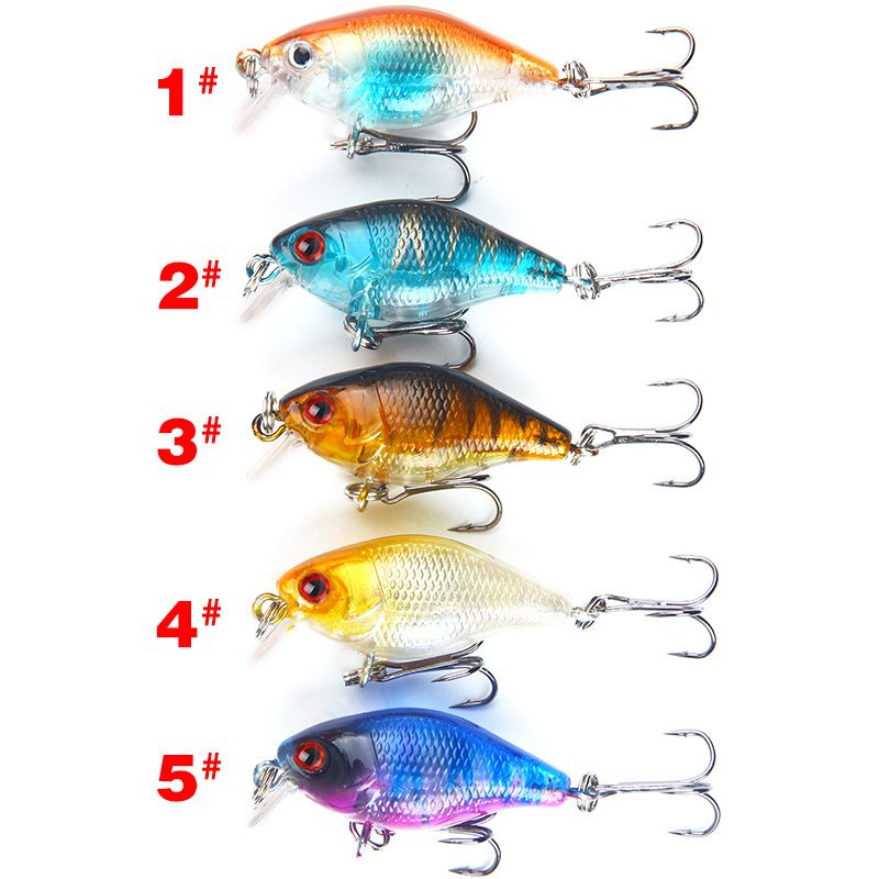 Lure Bait Rock Fat Man 4cm/4,6g Sort Tre Kroge Plastic Simulering Fiskeagn Hard Bait Bait Fiskeudstyr_voghion.com