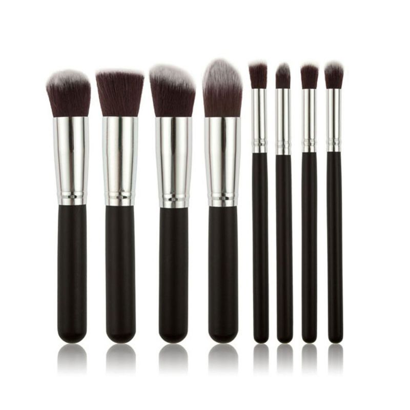 8-teiliges Make-up-Pinsel-Set, schwarzer Griff, goldene Röhre, silberne Röhre, schwarzer Griff, Set, heißer Verkauf in Europa und Amerika, 6 Farben, hergestellt von GUJHUI_voghion.com