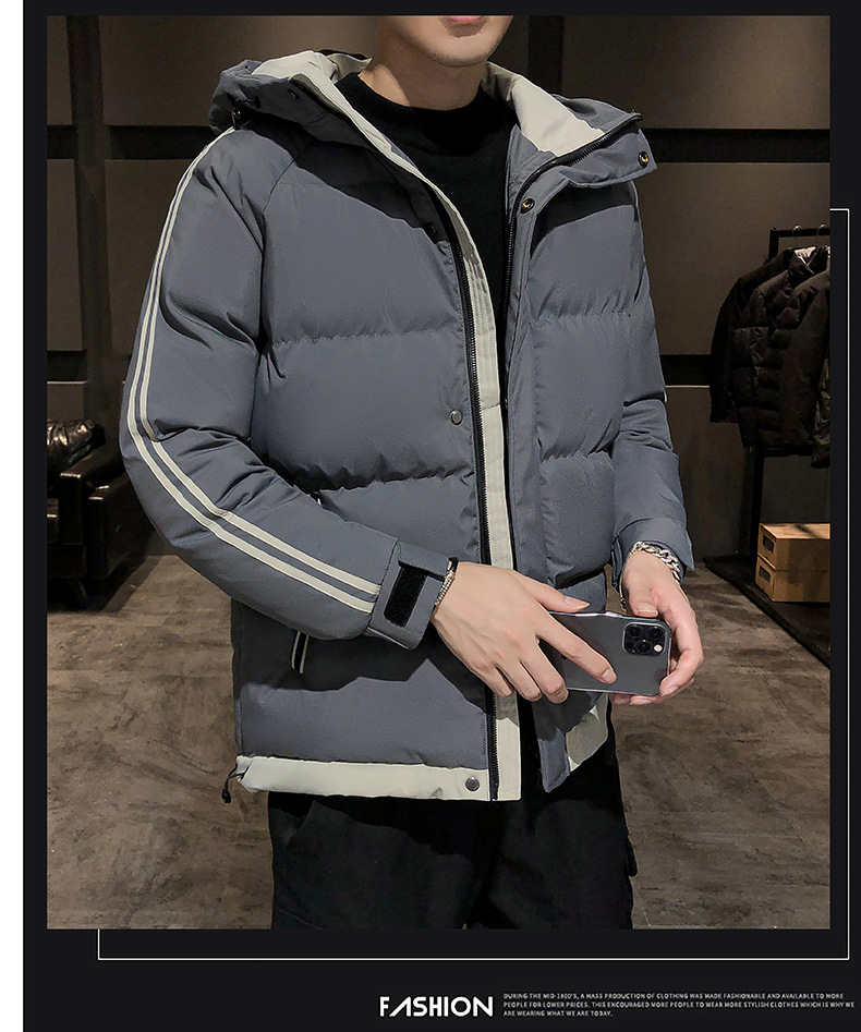 Winter Warmer, verdickter Baumwollmantel Herrenmode Mit Kapuze Lässiger Baumwollmantel Lockere Große Kurze Baumwolljacke Trendy Und Vielseitig_voghion.com