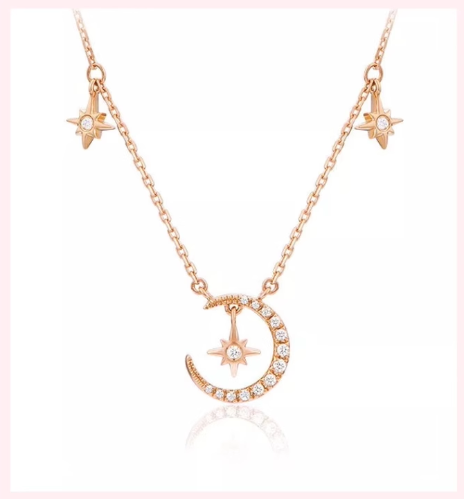 Sterling Silver Moon Necklace Accessories Women, Light Luxury, Niche, High-End Feel, New Style, Best Friend Birthday_voghion.com