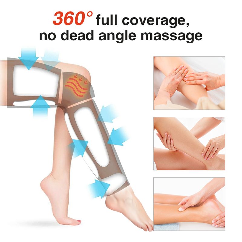 Massaggiatore elettrico portatile per la casa Attrezzatura per le gambe a 3 velocità Impacco caldo Massaggio per cosce e polpacci Rilassa i muscoli Allevia_voghion.com