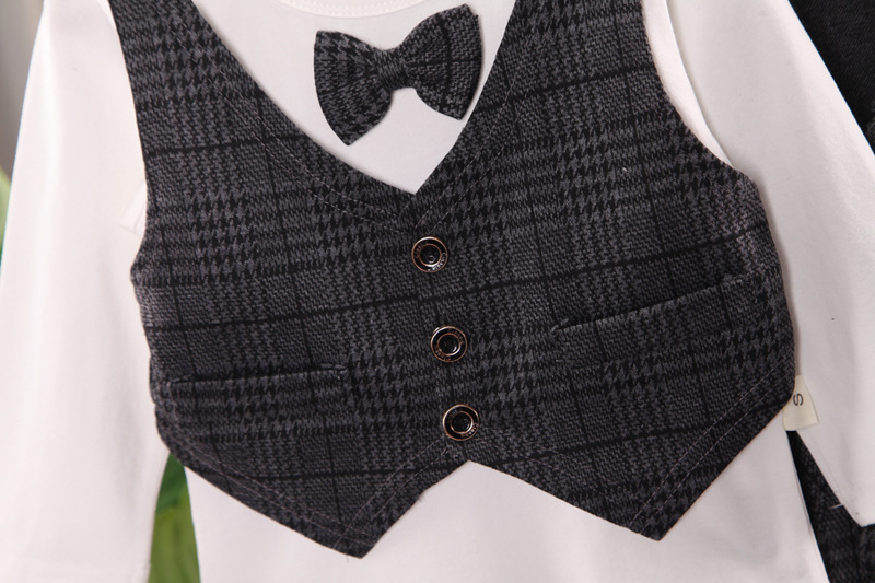 Lasteriided Laste kena ülikond kolm komplekti laste riideid poisile tuhande linnuga ruuduline vest võlts neli sügisriietust_voghion.com