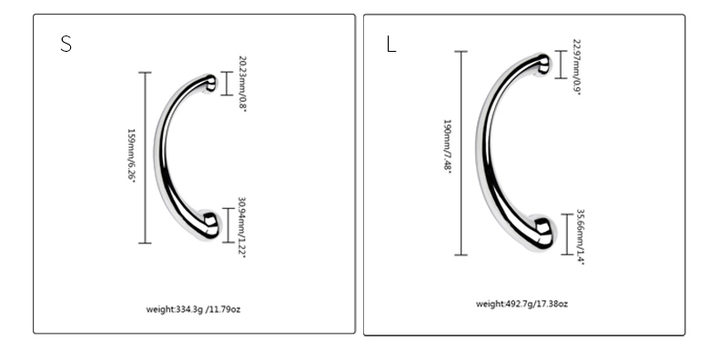 Doppelseitiger SM P-Punkt-Stimulator Edelstahl G-Punkt-Zauberstab Prostata-Massagestab Anal_voghion.com