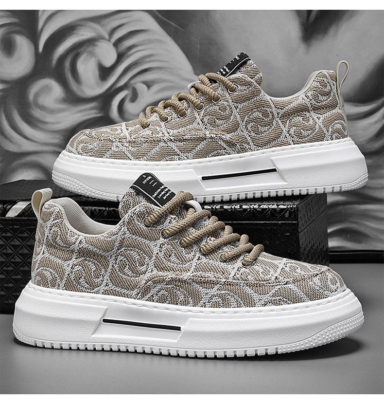 Herenschoenen nieuwe ademende canvas schoenen match kleur alle verhogen sport vrije tijd_voghion.com