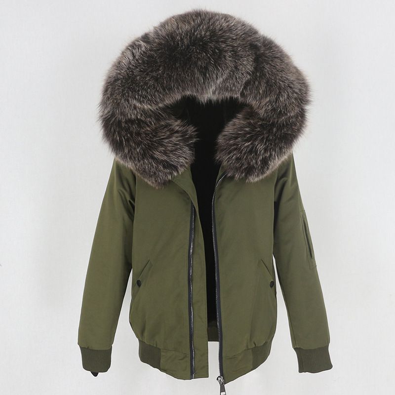 Women's Clothing New Style Parka With Thickened Artificial Fur Lining, Detachable Real Fur Large Fur Collar Jacket For Women_voghion.com