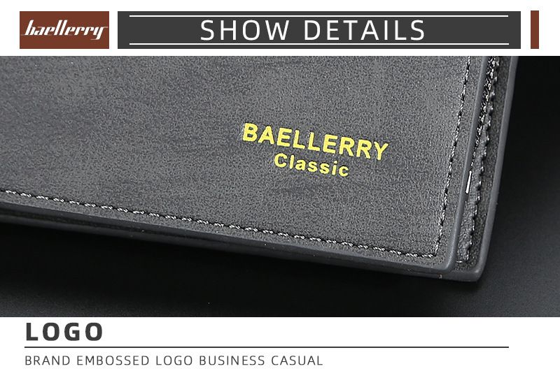 Baellerry portemonnee heren korte versie met meerdere kaartvakken, rijbewijs portemonnee, modieuze horizontale portemonnee met ritssluiting_voghion.com