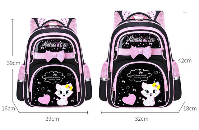 Versatile Unique New Korean Primary PU leather School Bag 2020 Fashion Cute Girls With Cute Cat Orthopaedic Waterproof Backpack_voghion.com