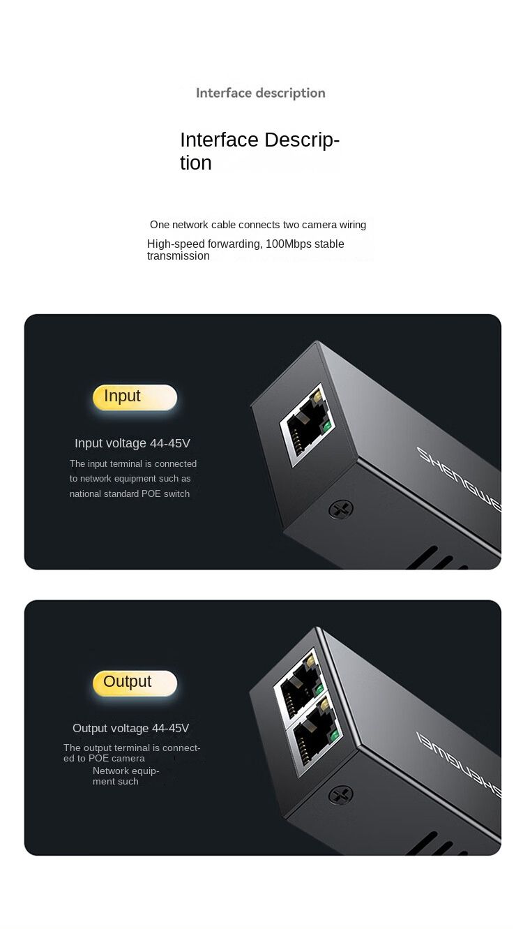 High-Performance POE 100M Repeater - Dual Camera Network Extender with 200m Long-Range Transmission for Enhanced Security Surveillance Systems_voghion.com