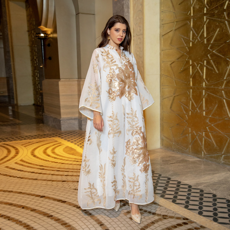 Muslimische Abaya Mit Seilstickerei, Damenrobe, Tradicionell, Modern, Wunderschön, Ramadan_voghion.com