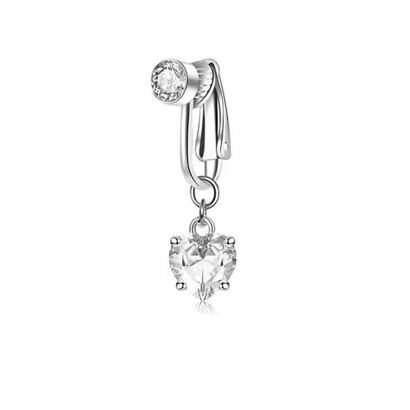 Piercing ombelico a clip con farfalla, in rame e zircone rosa, finto piercing all'ombelico, gioiello per il corpo, stile alla moda alla moda_voghion.com